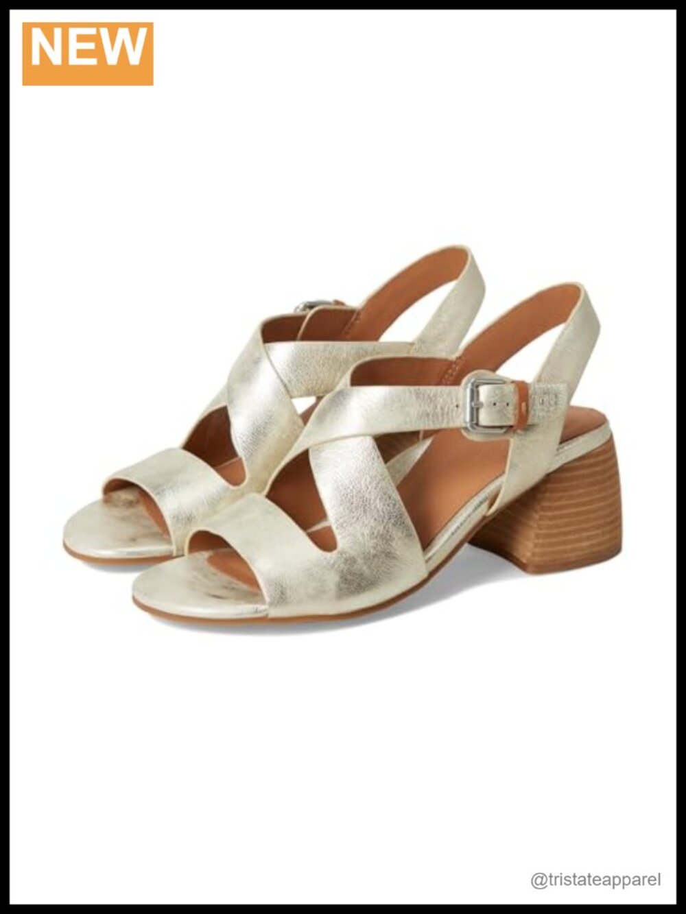 Mela Leather Heeled Sandals - Crisscross Ankle Strap Block Heel